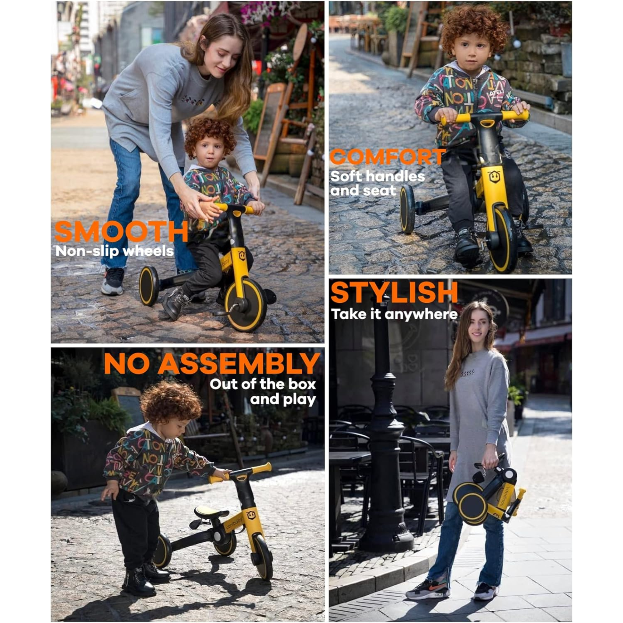 5 IN 1 Folding Tricycle, Balance Bicycle for Kids, Removable Pedal Scooter for Toddlers