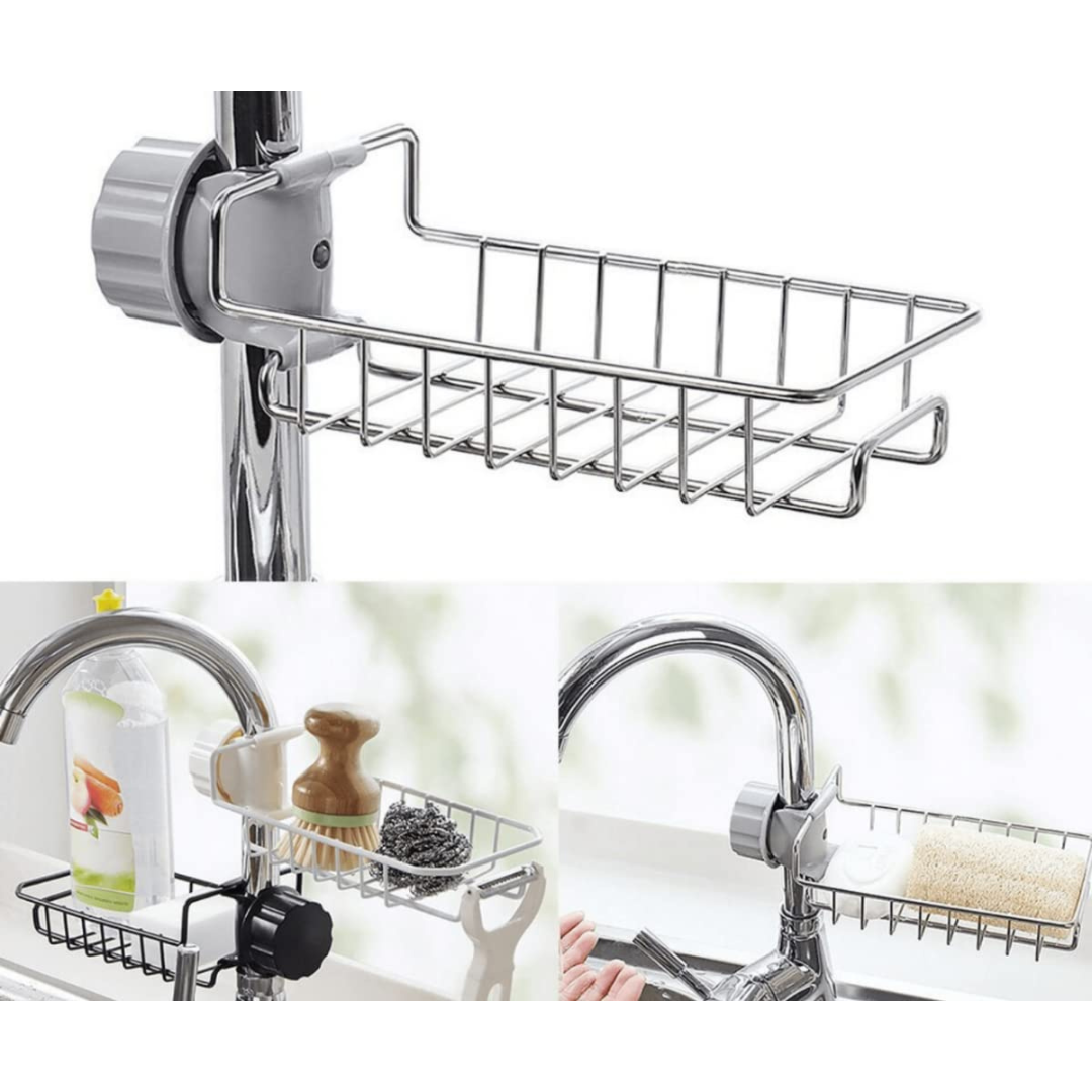 Sponge Holder Rack, Kitchen Sink Faucet Attachment