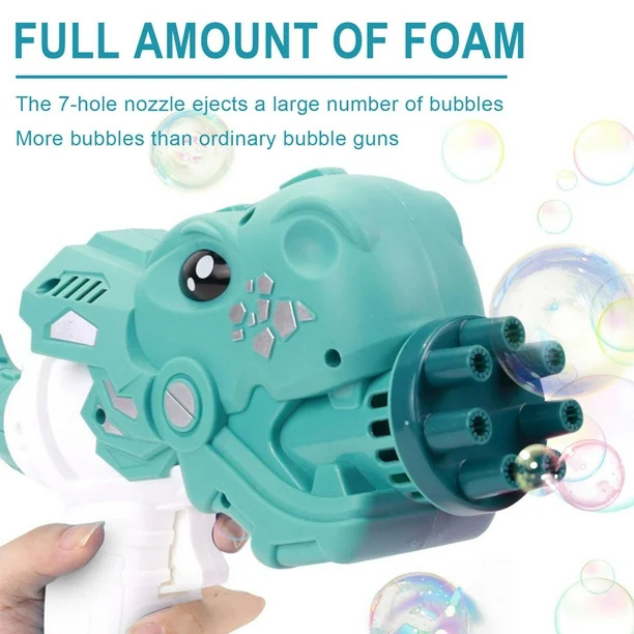 Dinosaur Multi Hole Bubble Gun for Kids