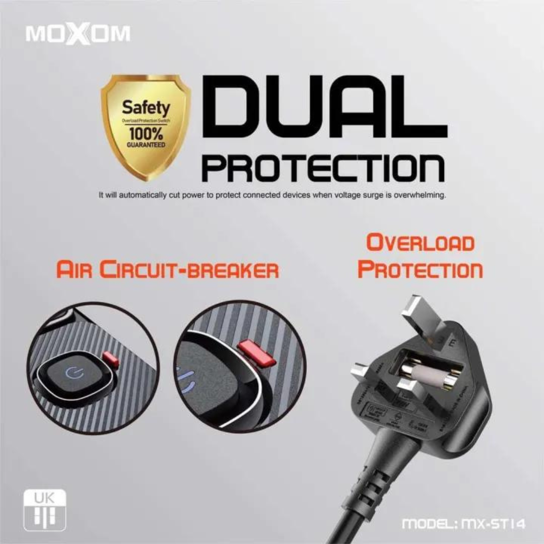Extension Cord - MOXOM MX-ST14 12in1 Power Extension Socket Strip
