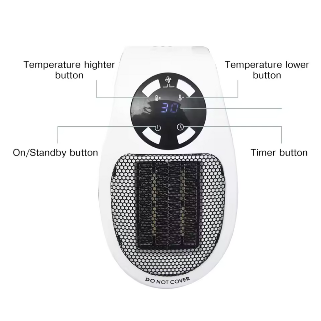 500W Portable Electric Mini Heater with Timer & Over Heating Protection