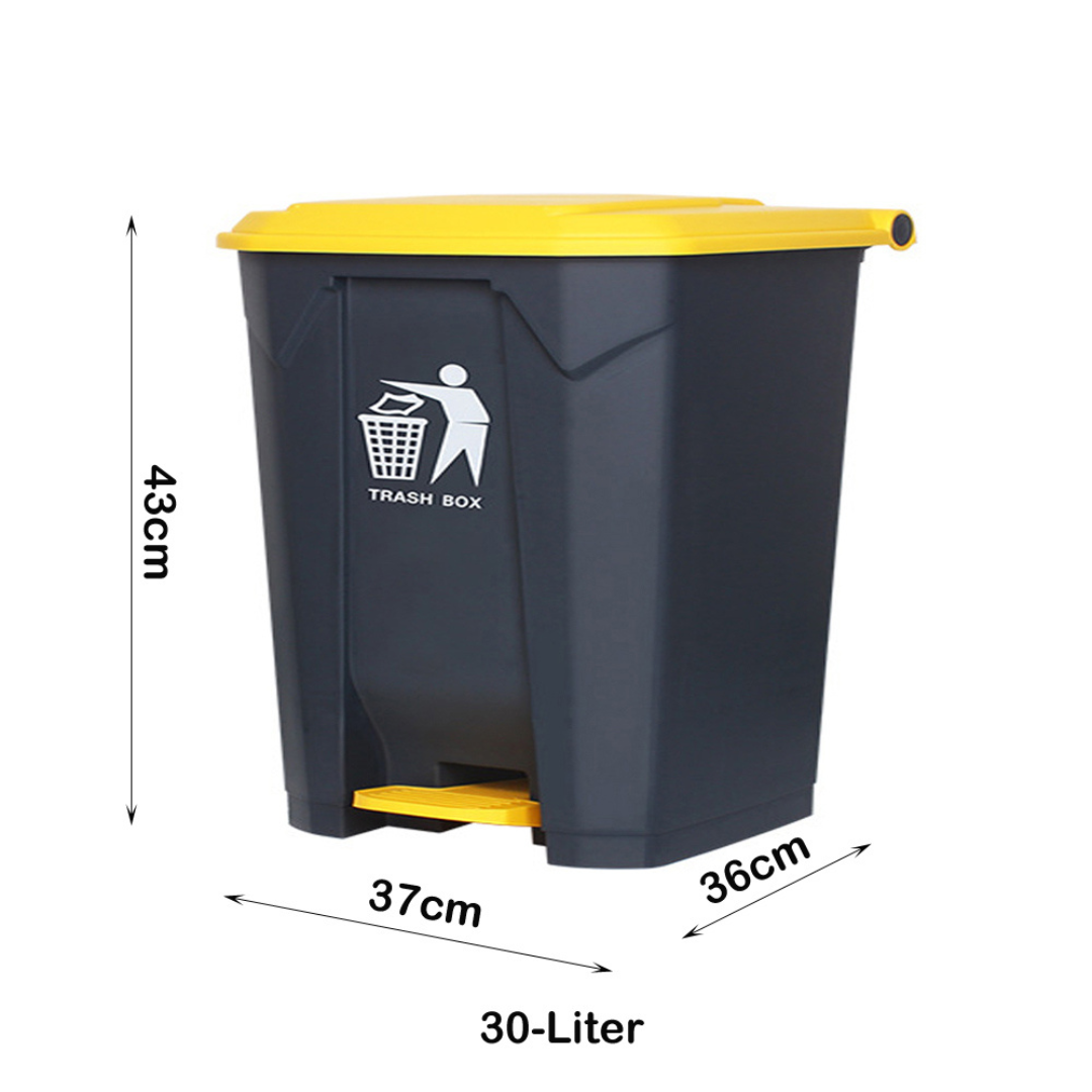 Large Capacity Garbage Bin Trash Can with Lid & Foot Pedal