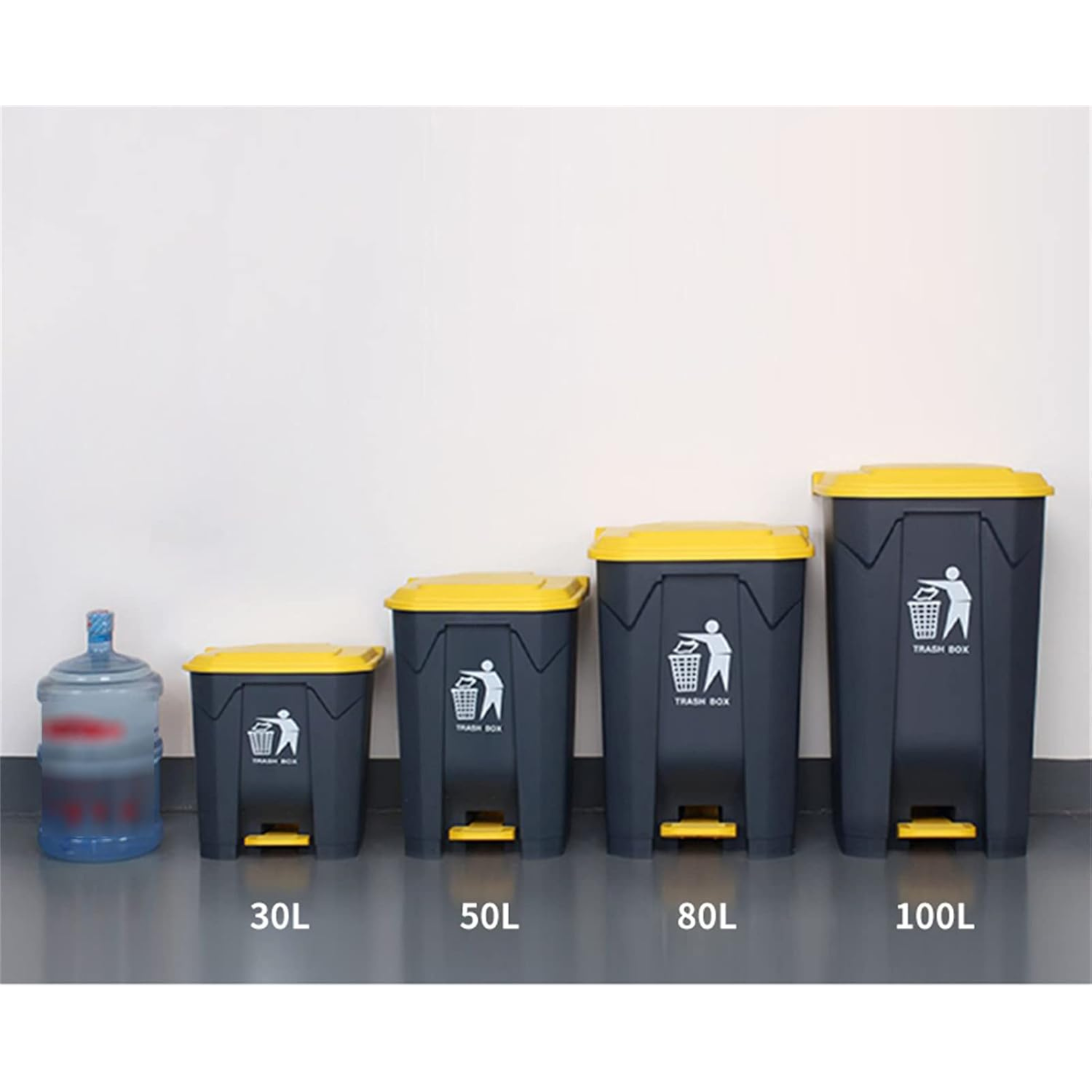 Large Capacity Garbage Bin Trash Can with Lid & Foot Pedal