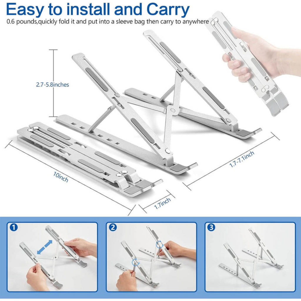 Foldable Ergonomic Aluminium Alloy Laptop Stand