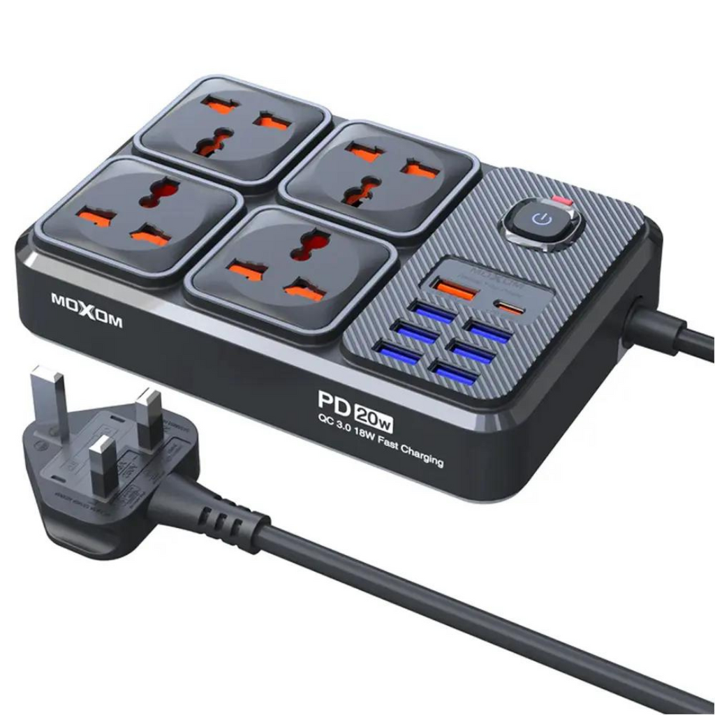 MOXOM MX-ST15 PD20W+QC18W 2500W Strip USB Adapter Extension Board