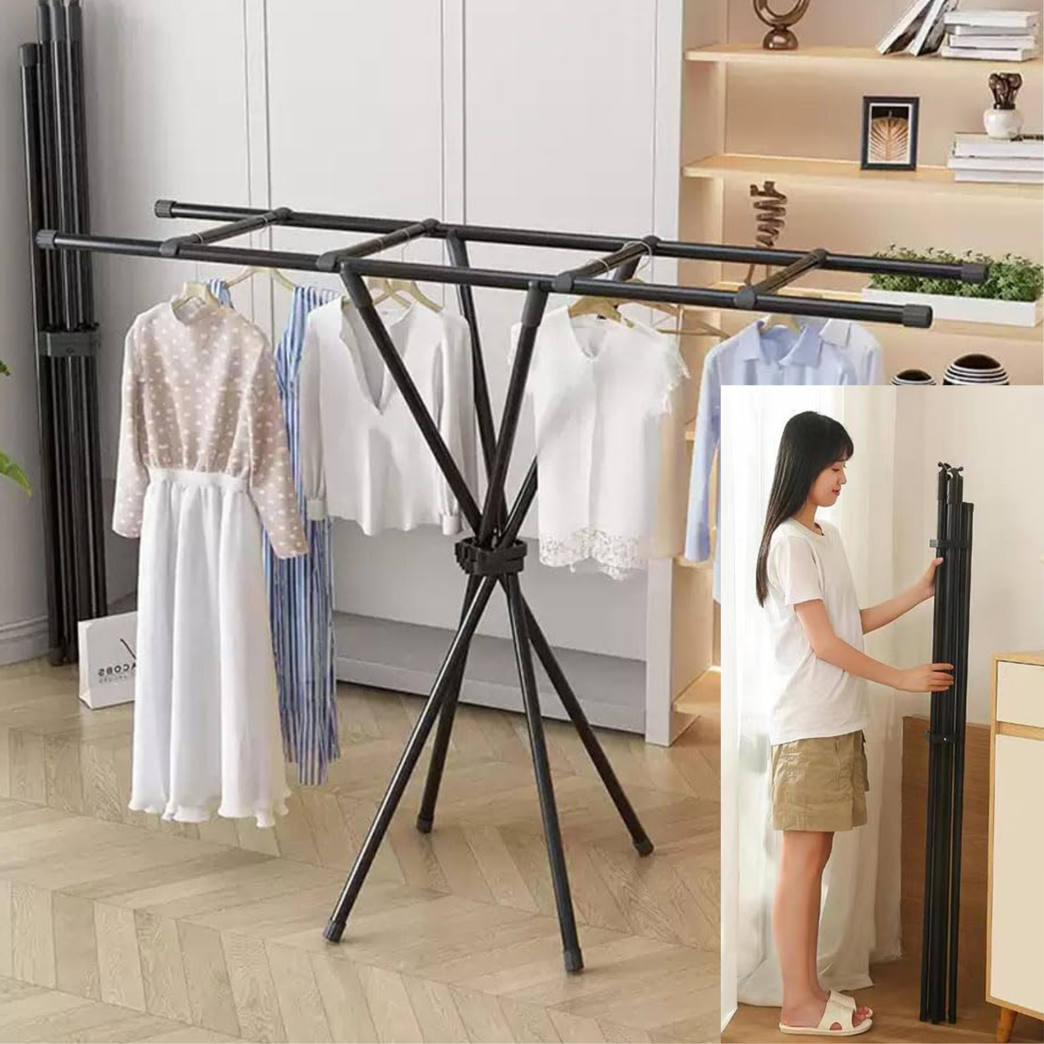 Collapsible Clothes Airer, Folding Clothes Drying Rack