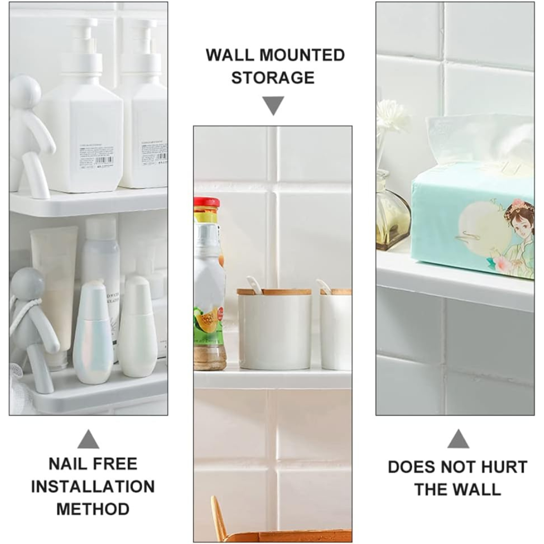 Wall Mounted Punch-free Organizer Rack for Kitchen & Bathroom