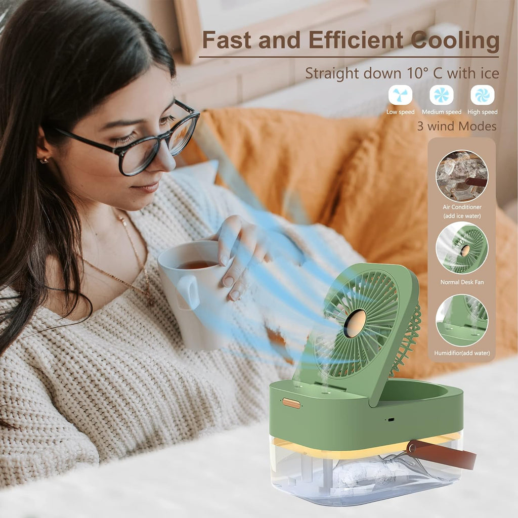 3 Speed Desk Air Cooler Fan with Dual Mist Spray