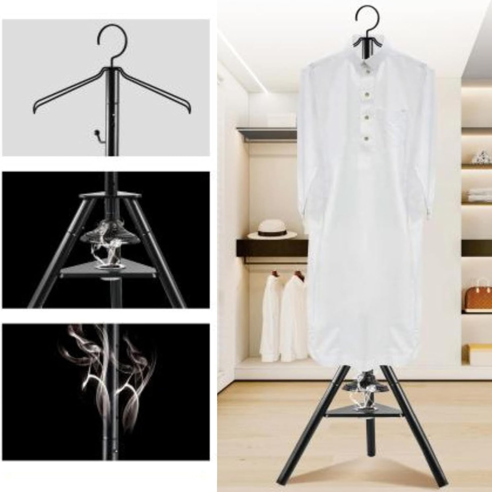 Vertical Clothes Bakhoor Incense Burner Stand, Abaya Garment Steamer Stand