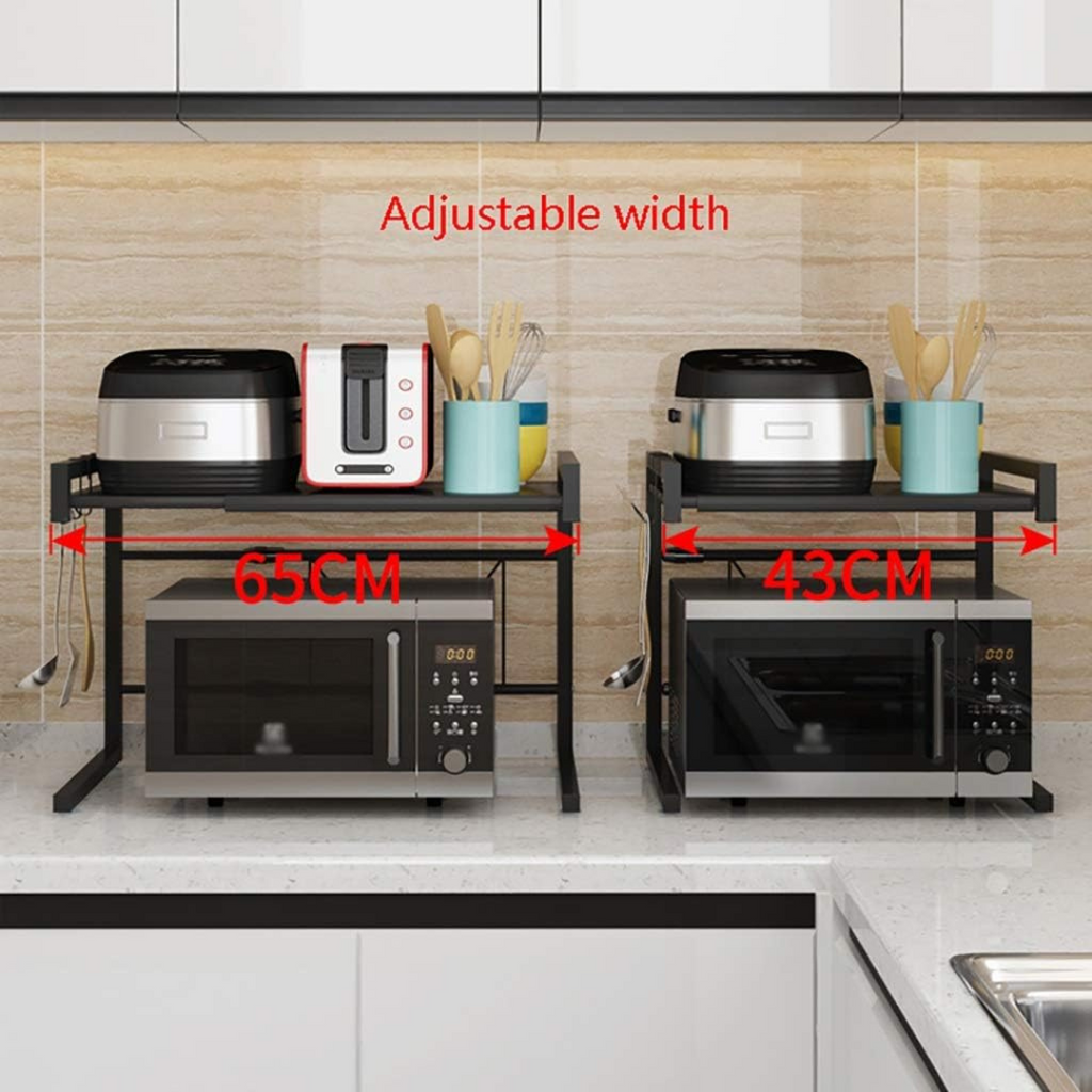 Microwave Oven Rack for Kitchen - Adjustable Microwave Oven Stand