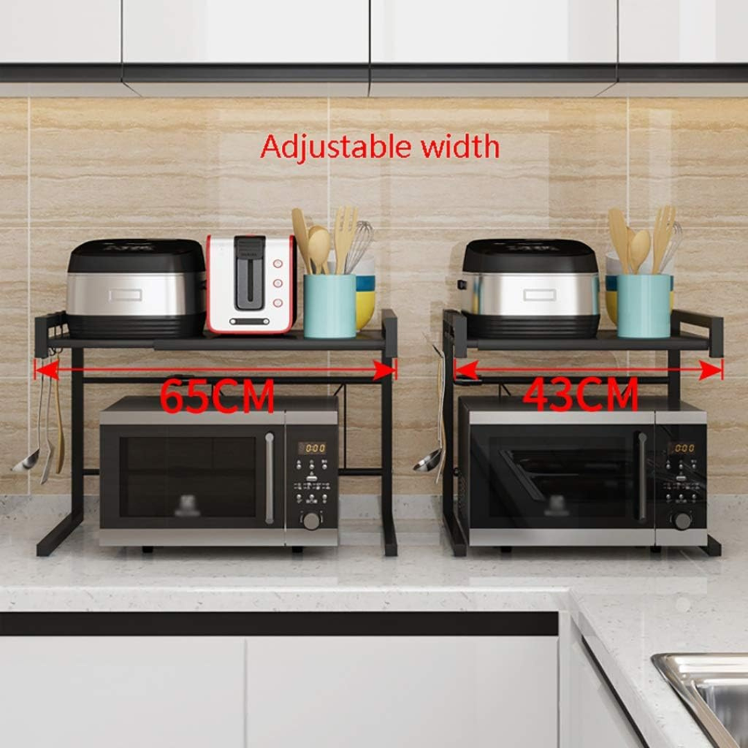 Microwave Oven Rack for Kitchen - Adjustable Microwave Oven Stand