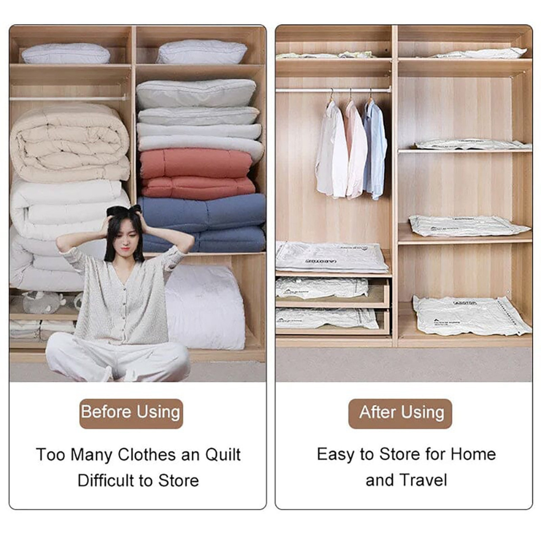 Vacuum Storage Bags for Clothes - Plastic Sealer Compression Bags