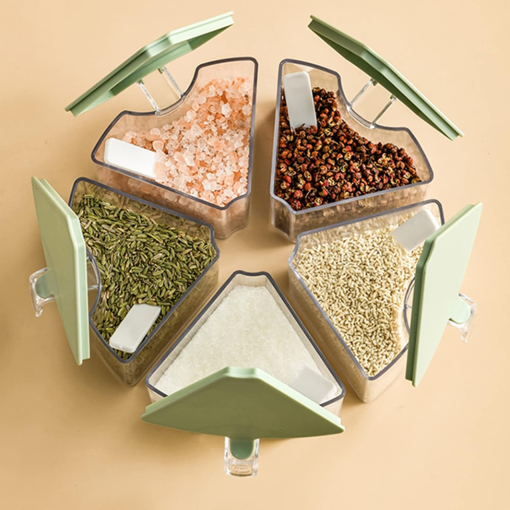 Kitchen Space Saving Rotating Spices Rack with Chopsticks & Knife Holder