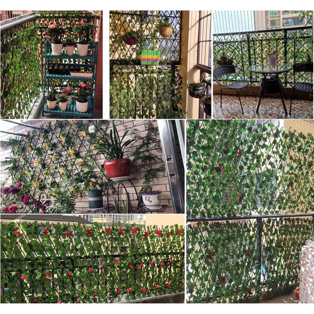 Artificial Greenery Screen Plastic Ivy Plant Fence for Balcony