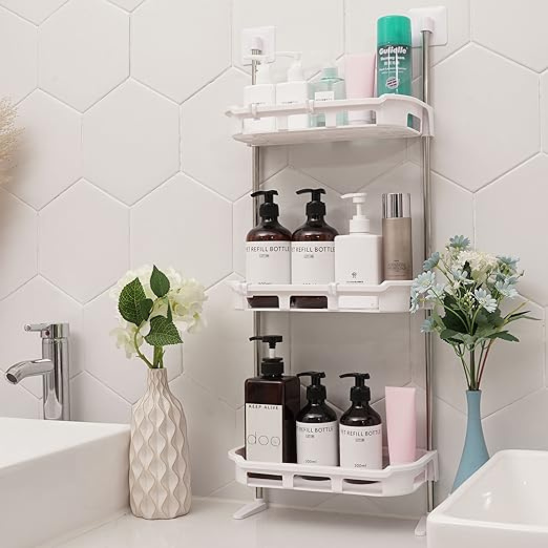 3 Layer Wall Mounted Toilet Tank Top Storage Organizer Shelf