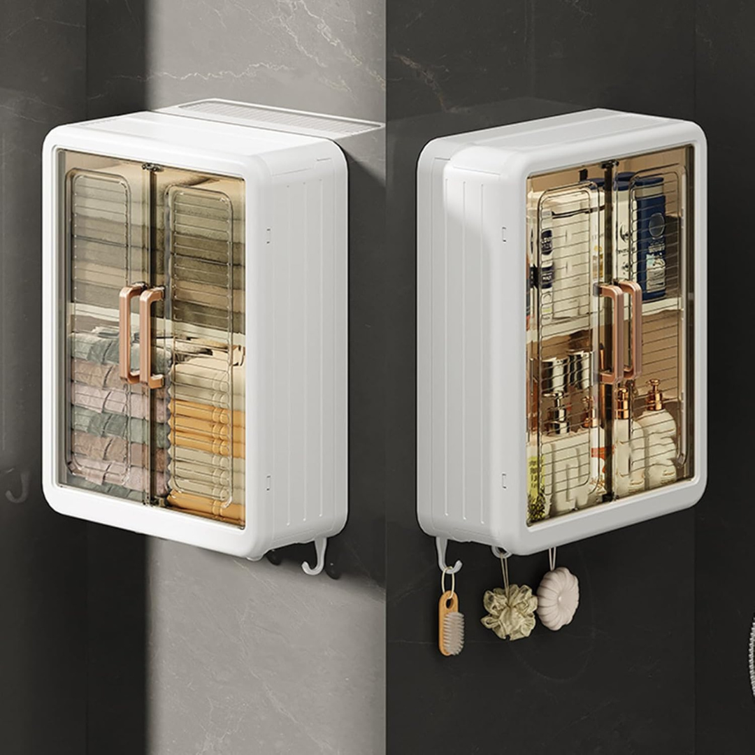 Wall Mounted Storage Cabinet - 3 Layer Punch Free Organizer Rack