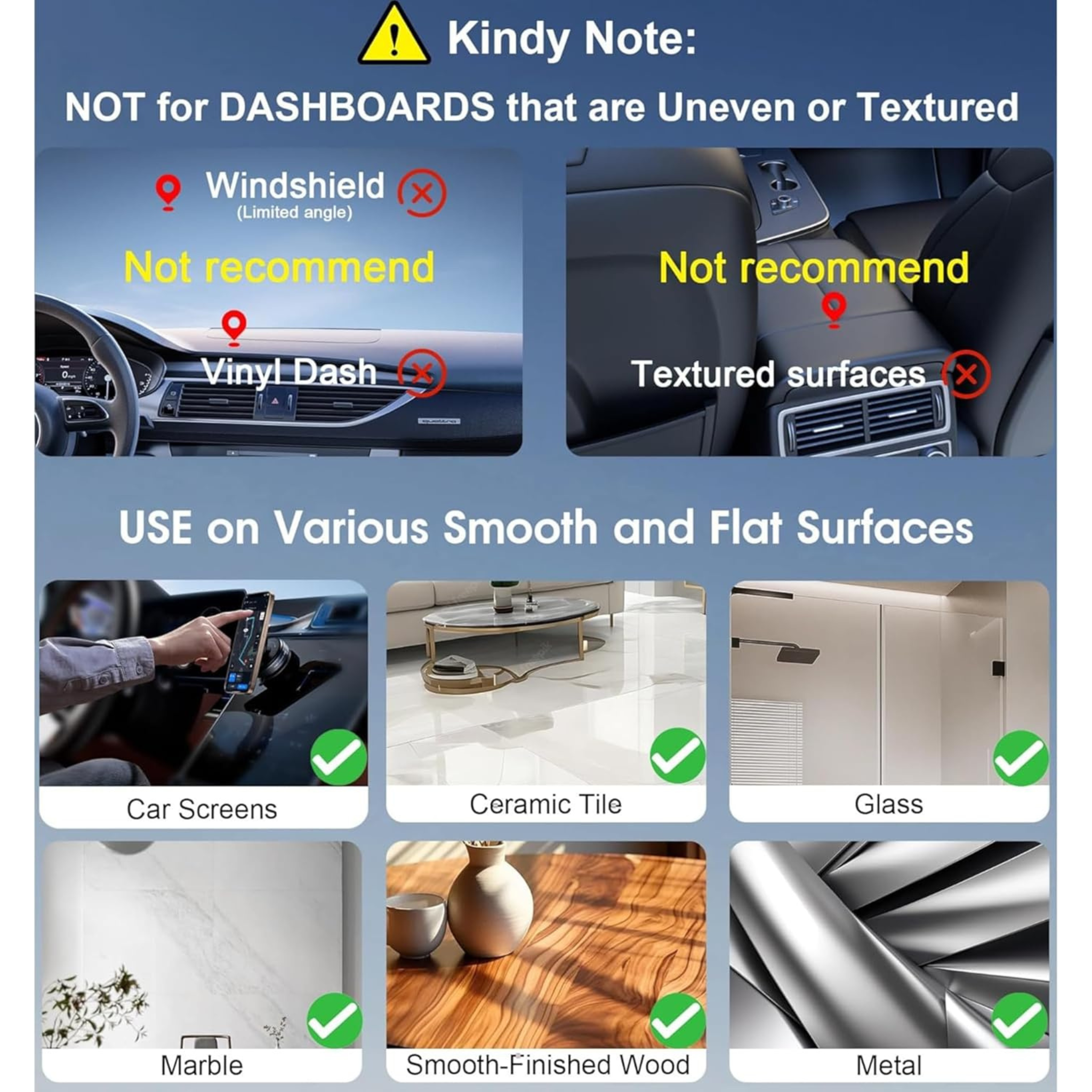 Vacuum Suction Magnetic Phone Mount, 360° Rotatable Mobile Holder K009