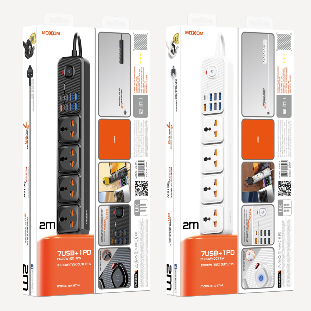 Extension Cord - MOXOM MX-ST14 12in1 Power Extension Socket Strip