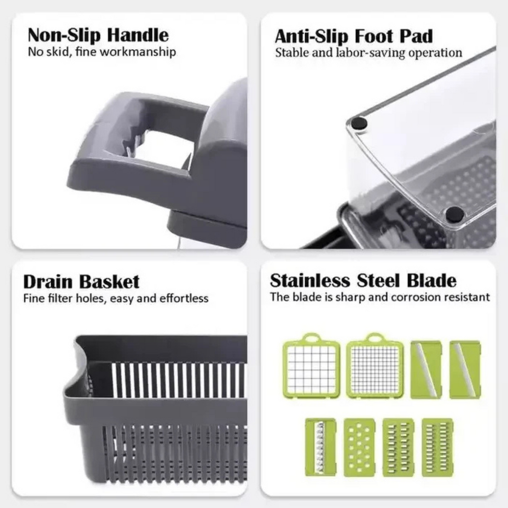 12 IN 1 Multifunctional Kitchen Vegetable Slicer Dicer Adjustable Mandolin Chopper