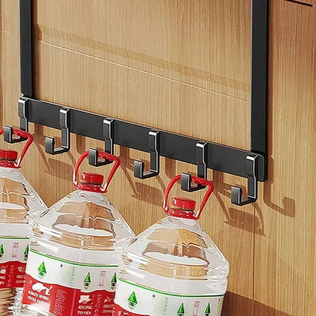 6 Hooks Metal Door Back Clothes Hanger