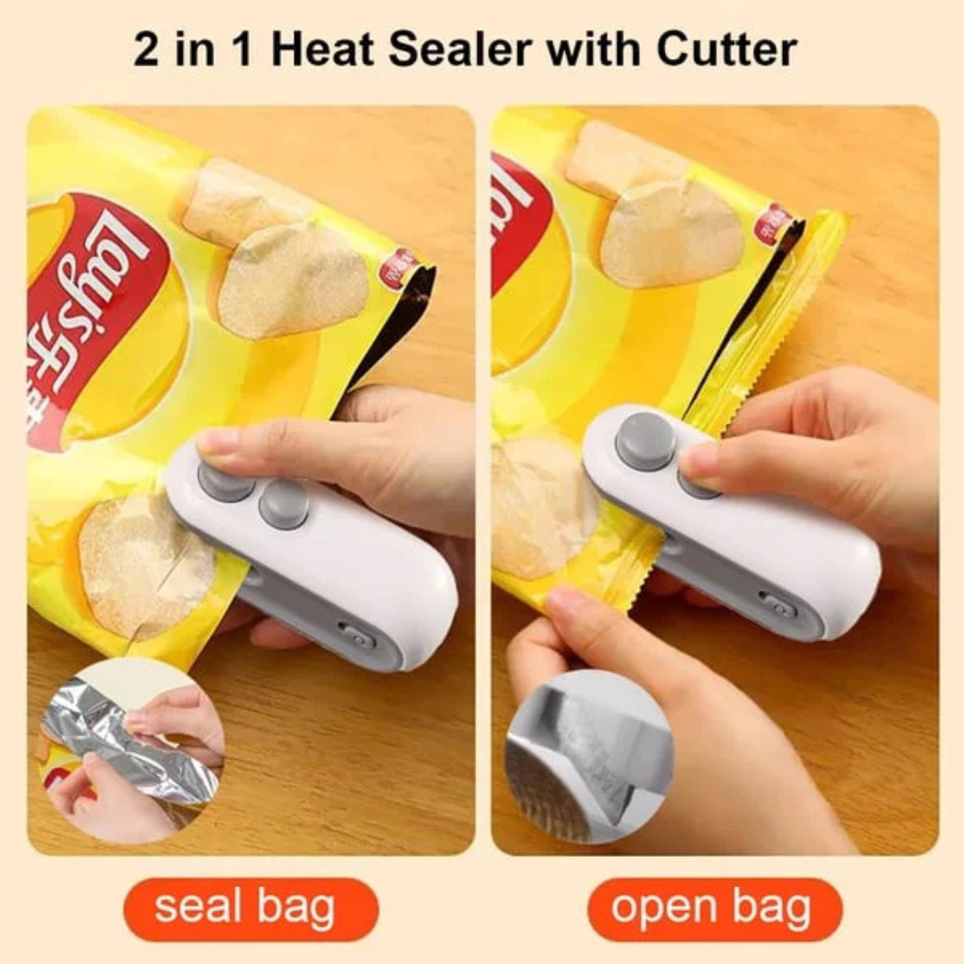 Mini Heat Sealer with Cutter - USB Charging Plastic Bags Sealer and Opener