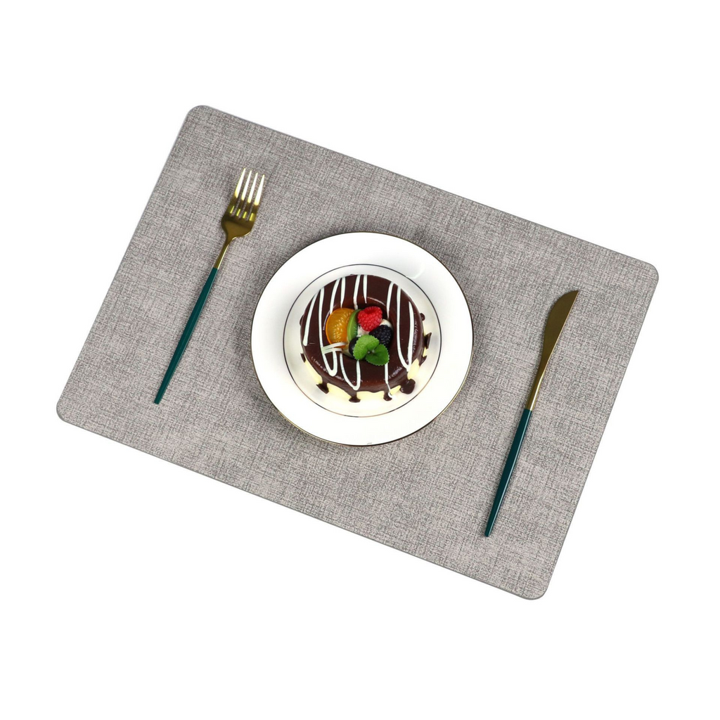 Waterproof Non-Slip Double-Sided Western Style Leather Placemats for Dining Table
