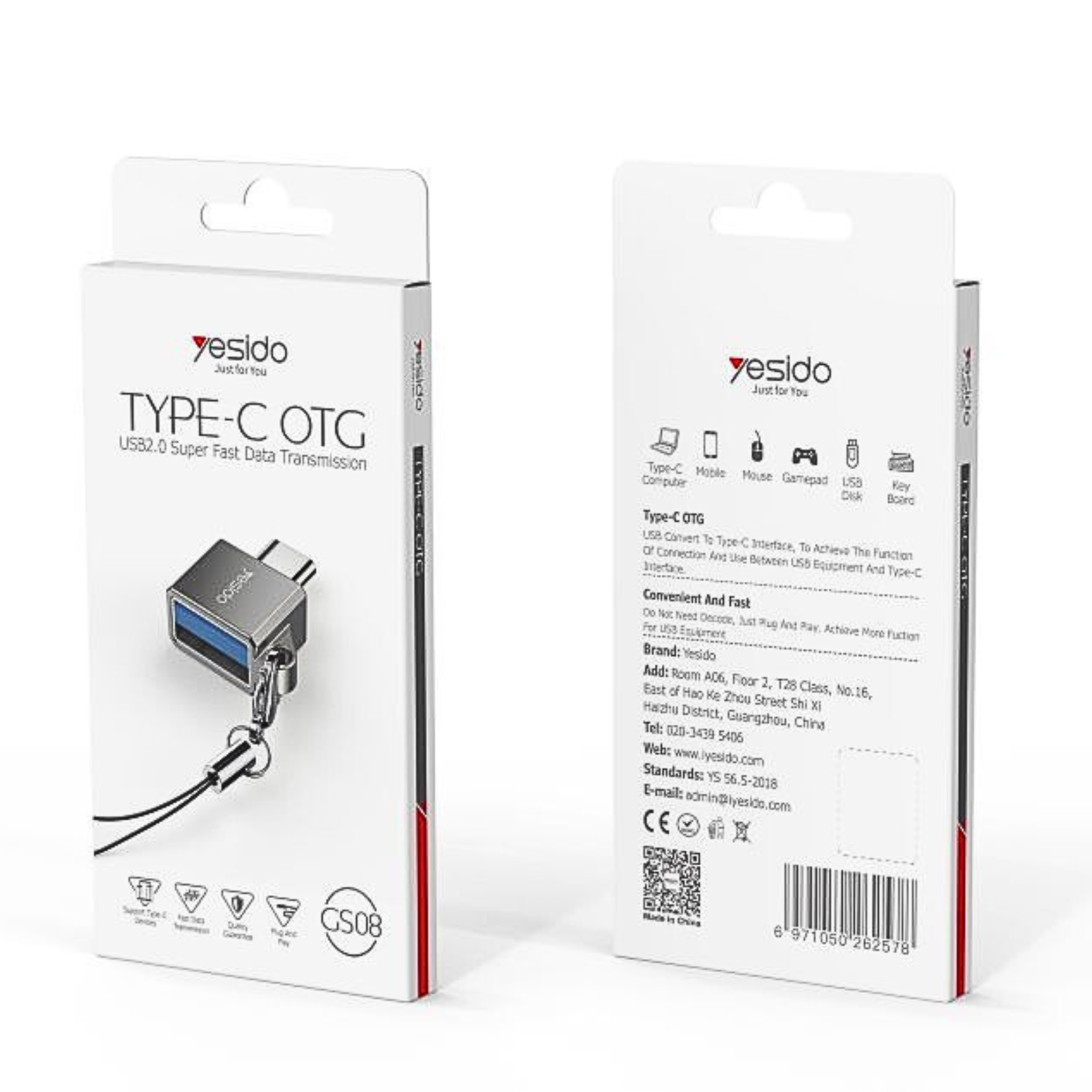 Yesido GS08 USB A to USB C OTG Converter Adapter