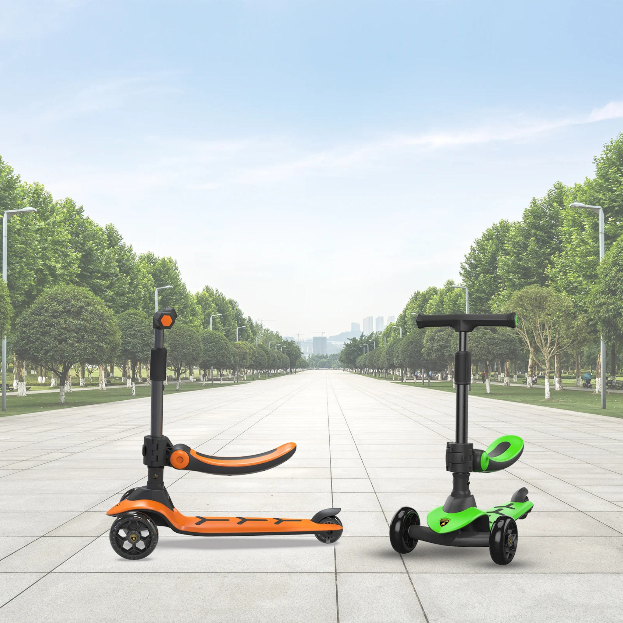 Lamborghini Kids Twist Scooter with Baby Seat