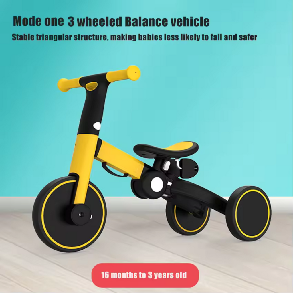 5 IN 1 Folding Tricycle, Balance Bicycle for Kids, Removable Pedal Scooter for Toddlers