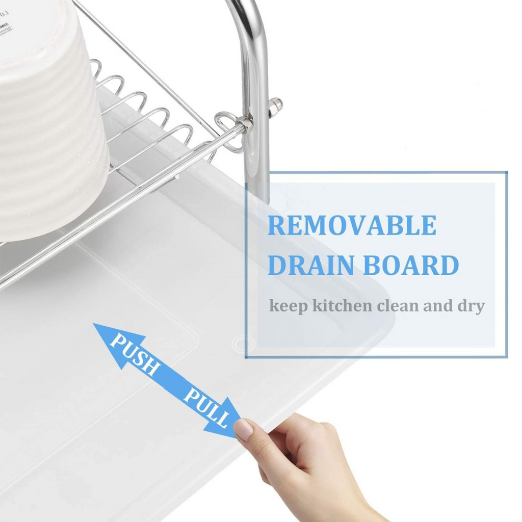2 Layer Chrome Plated SS Stainless Steel Kitchen Dish Drying Rack