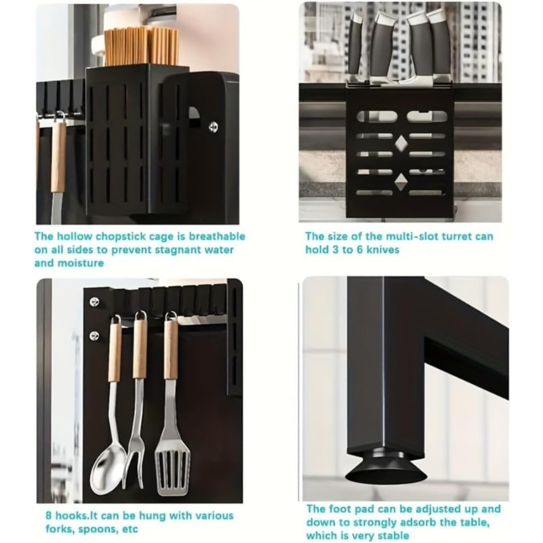 Dish Rack with Cover - Over The Sink Kitchen Dish Drying Rack