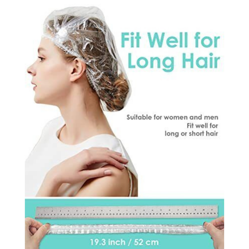 Disposable Plastic Head Hair Cover Shower Cap for Men and Women