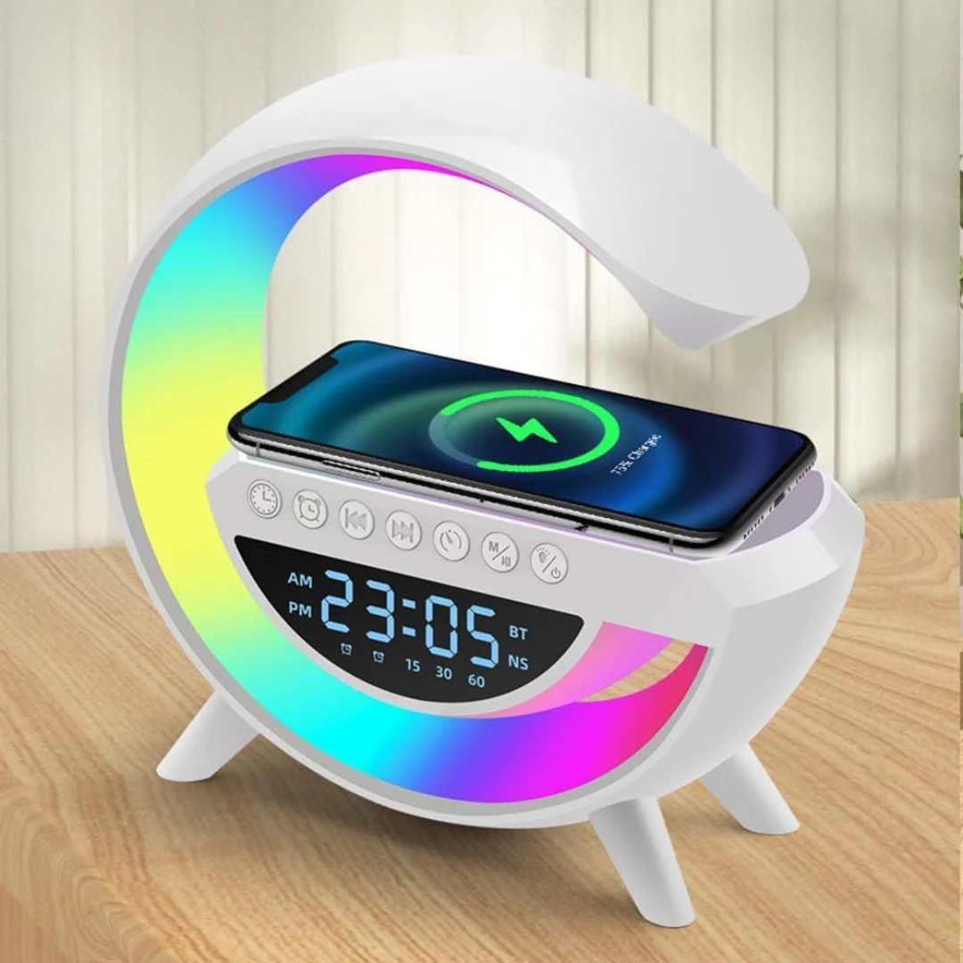 Wireless Charger Speaker with Ambient Light LED Display Clock