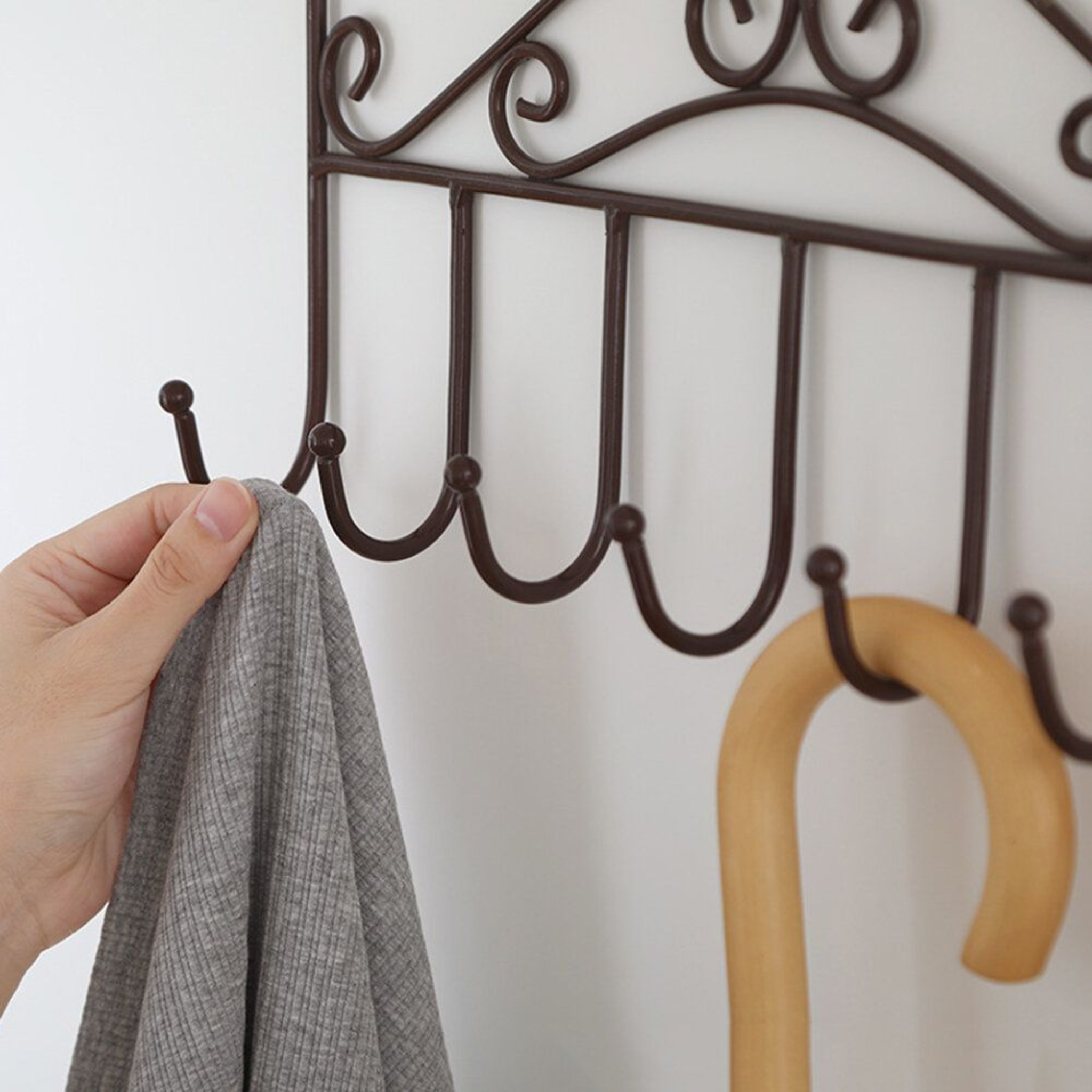 Space Saving 7 Hooks Stainless Steel Door Back Clothes Hanger