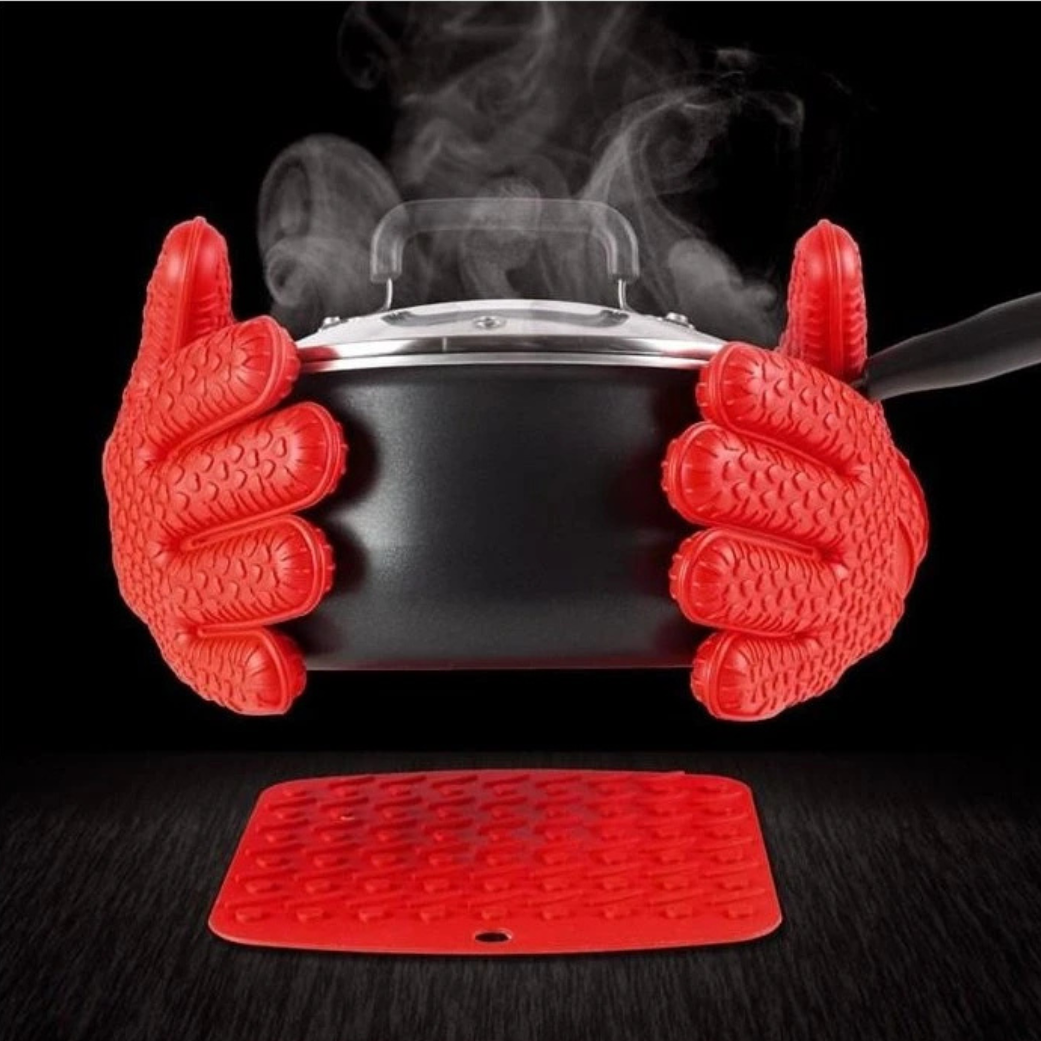 Heat Resistant Non-stick Silicone Gloves for Kitchen
