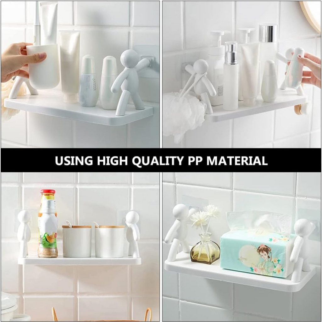 Wall Mounted Punch-free Organizer Rack for Kitchen & Bathroom