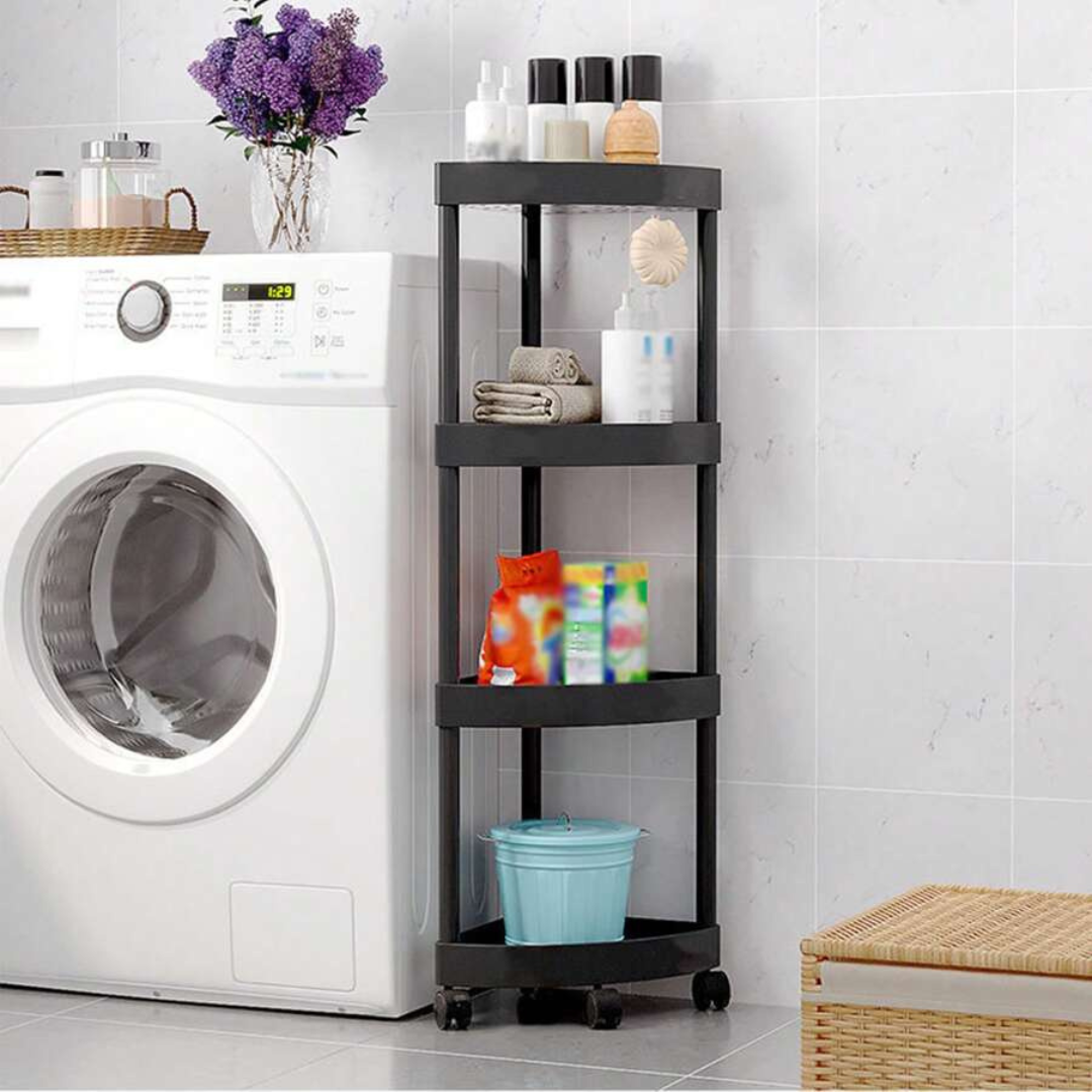 4 Layer Storage Corner Rack with Wheels for Bathroom and Kitchen