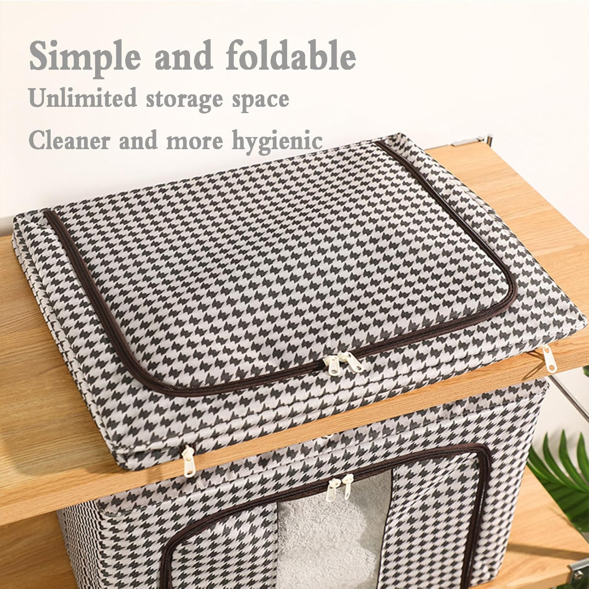 66L Wardrobe Clothes Storage Organizer Box with Steel Frame