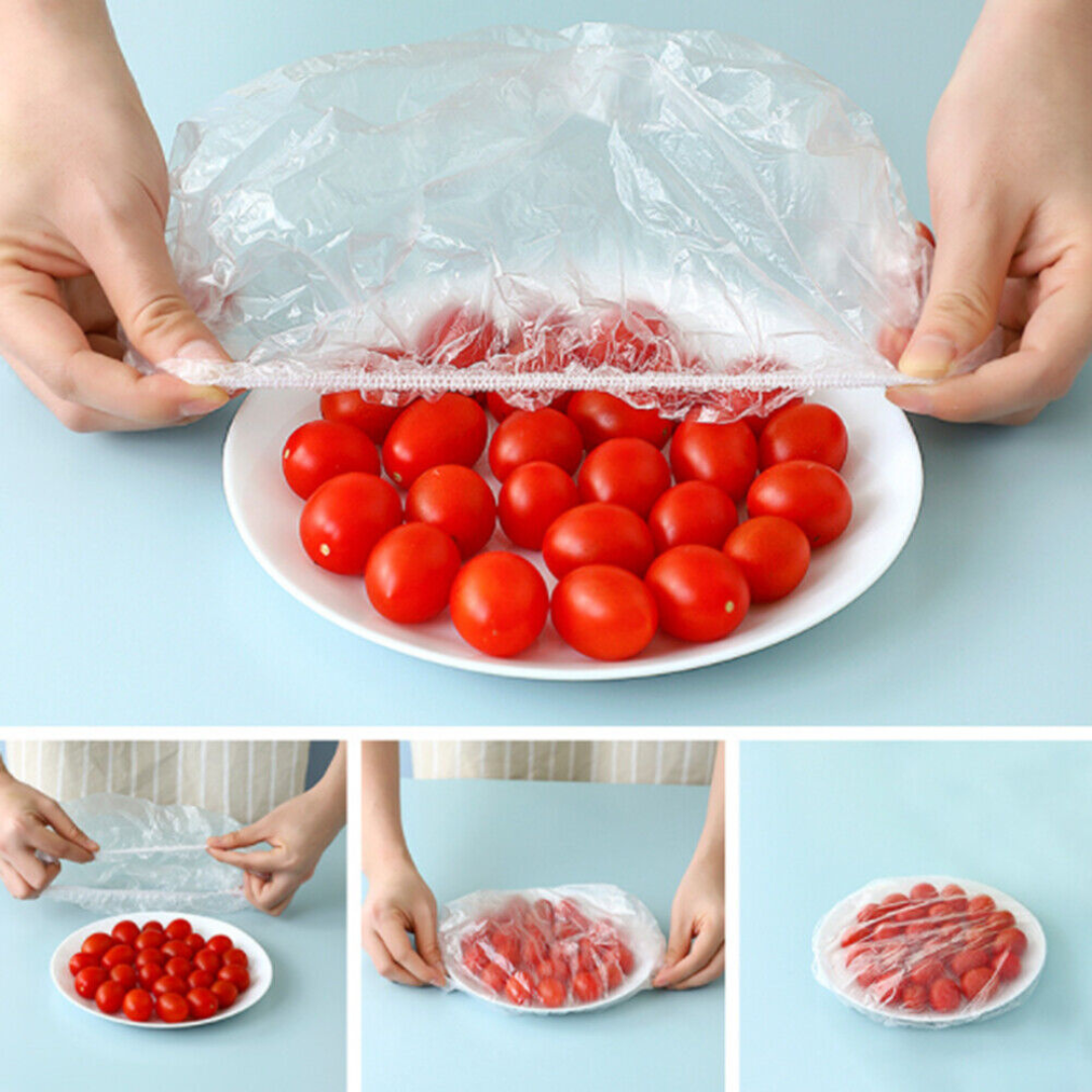 100 Pcs Packet Disposable Plastic Food Wrap Covers