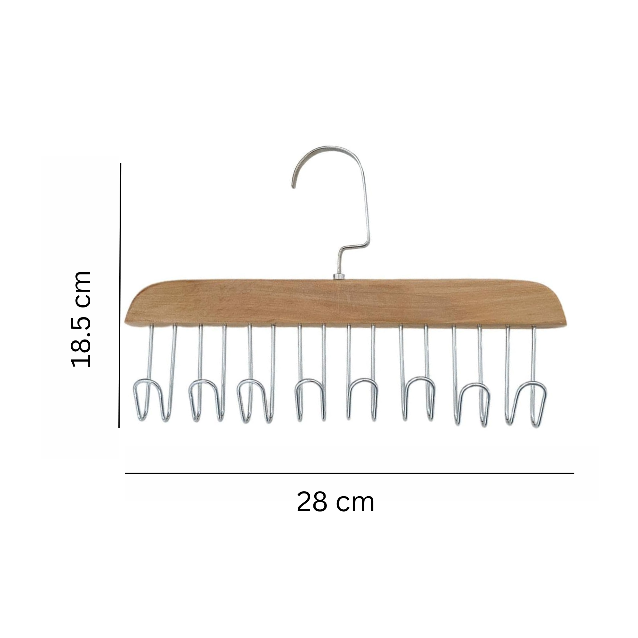 8 Hooks Nonslip Wooden Clothes Hanger for Shawl, Tie, Bra, Belt, Cap and Scarf