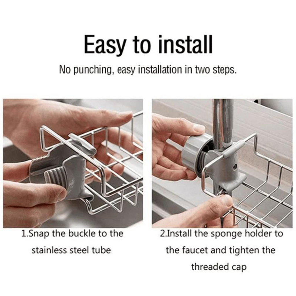 Sponge Holder Rack, Kitchen Sink Faucet Attachment