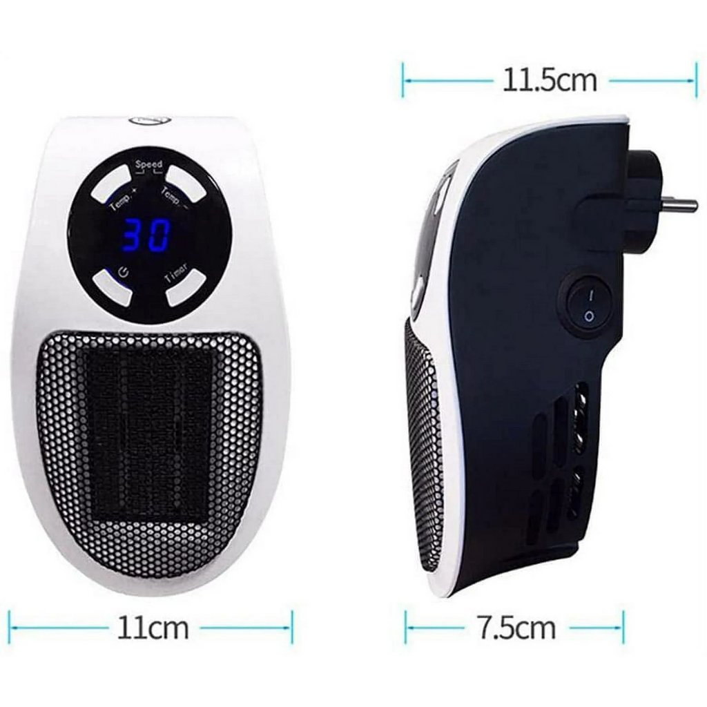 500W Portable Electric Mini Heater with Timer & Over Heating Protection
