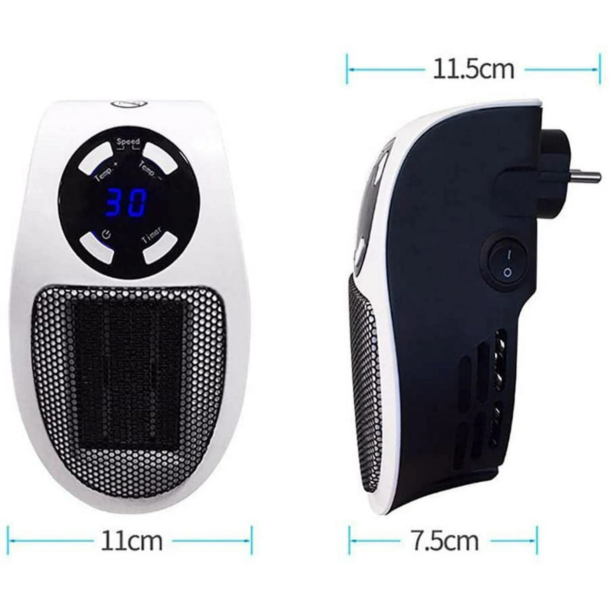 500W Portable Electric Mini Heater with Timer & Over Heating Protection