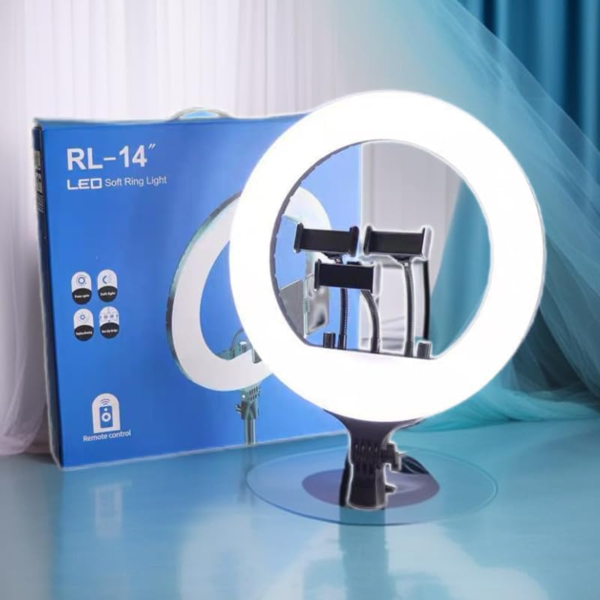 Selfie Ring Light with Light Stand, Color Filter, Phone Holder for Interview, Self Video Shooting