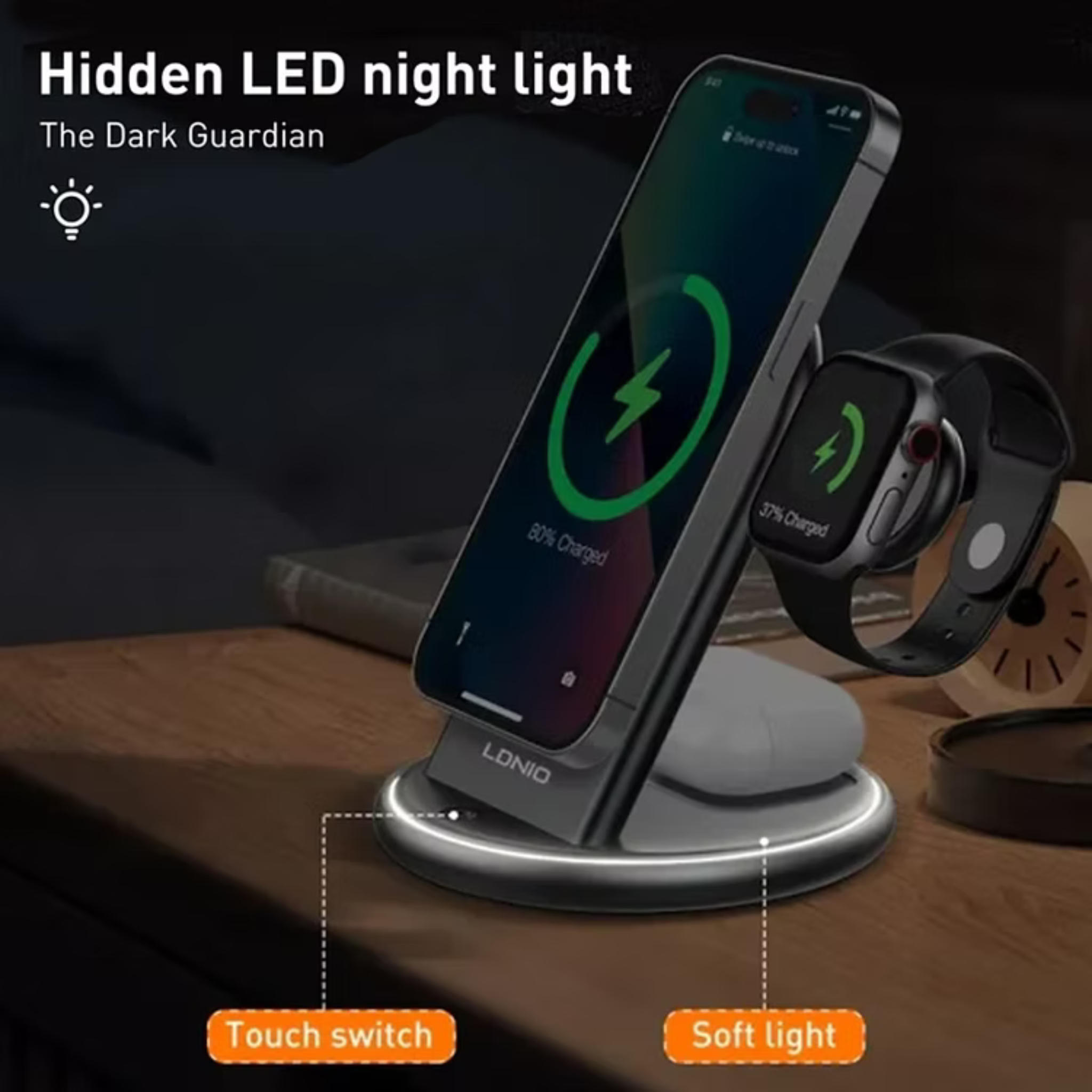LDNIO WL02 5 IN 1 Desktop Wireless Charging Station