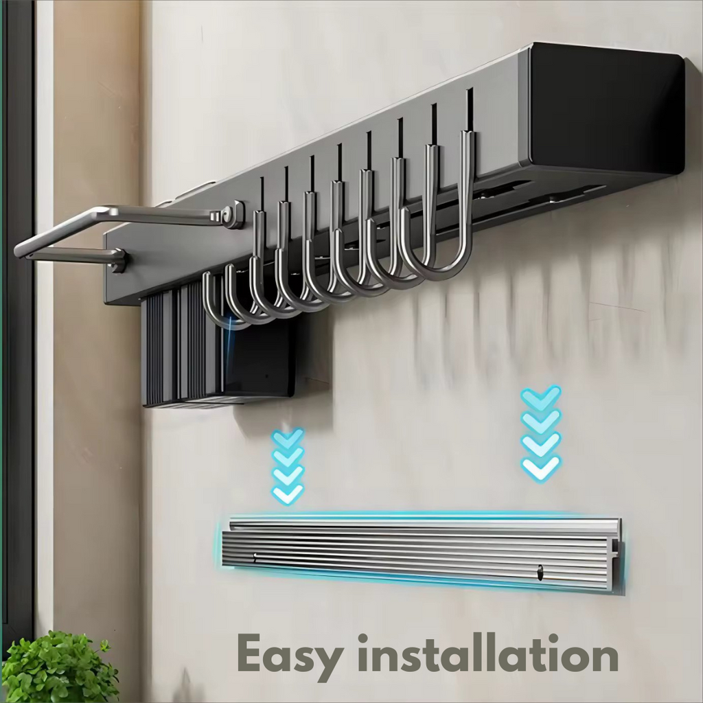 Metal Knife Chopsticks Storage Holder, Spoon Fork Spatula Organizer with Hooks And Towel Rack