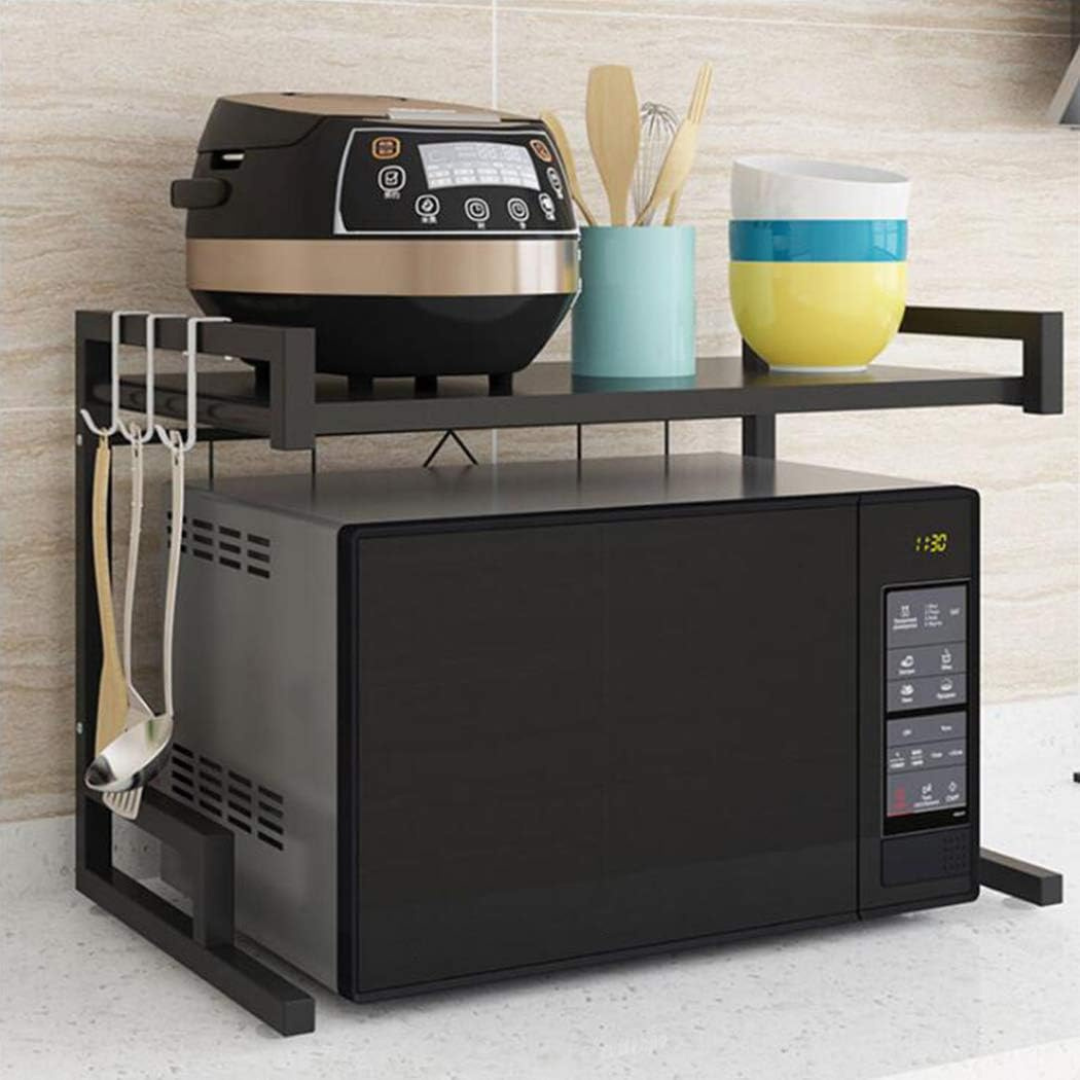 Microwave Oven Rack for Kitchen - Adjustable Microwave Oven Stand