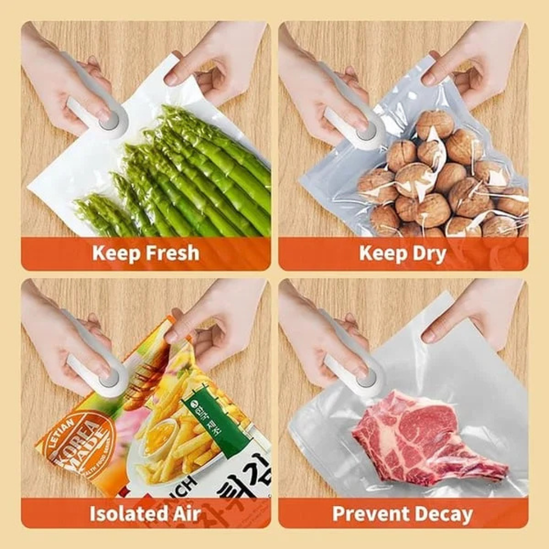 Mini Heat Sealer with Cutter - USB Charging Plastic Bags Sealer and Opener