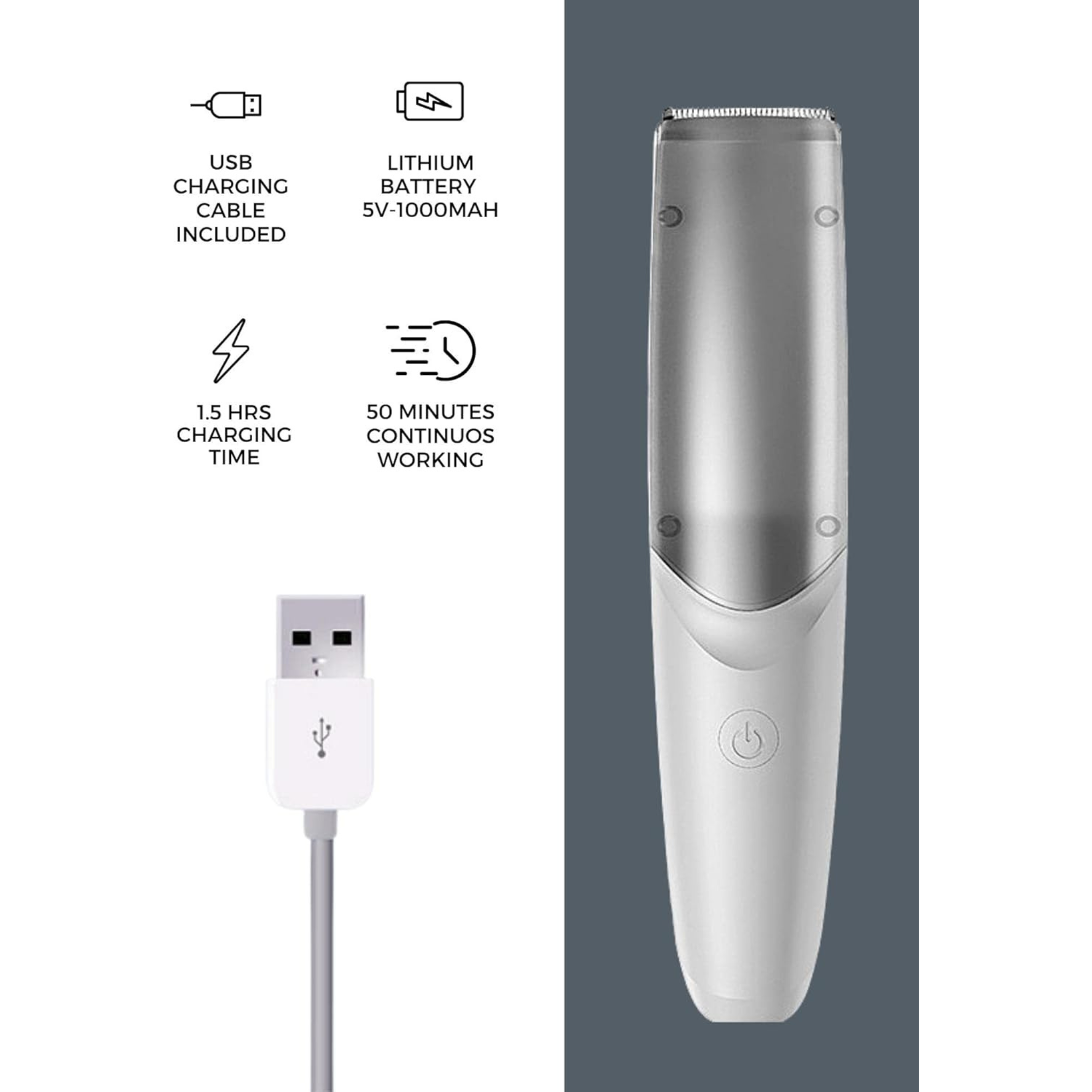 Rechargeable Baby Hair Trimmer, with 3 Auxiliary Combs and Accessories