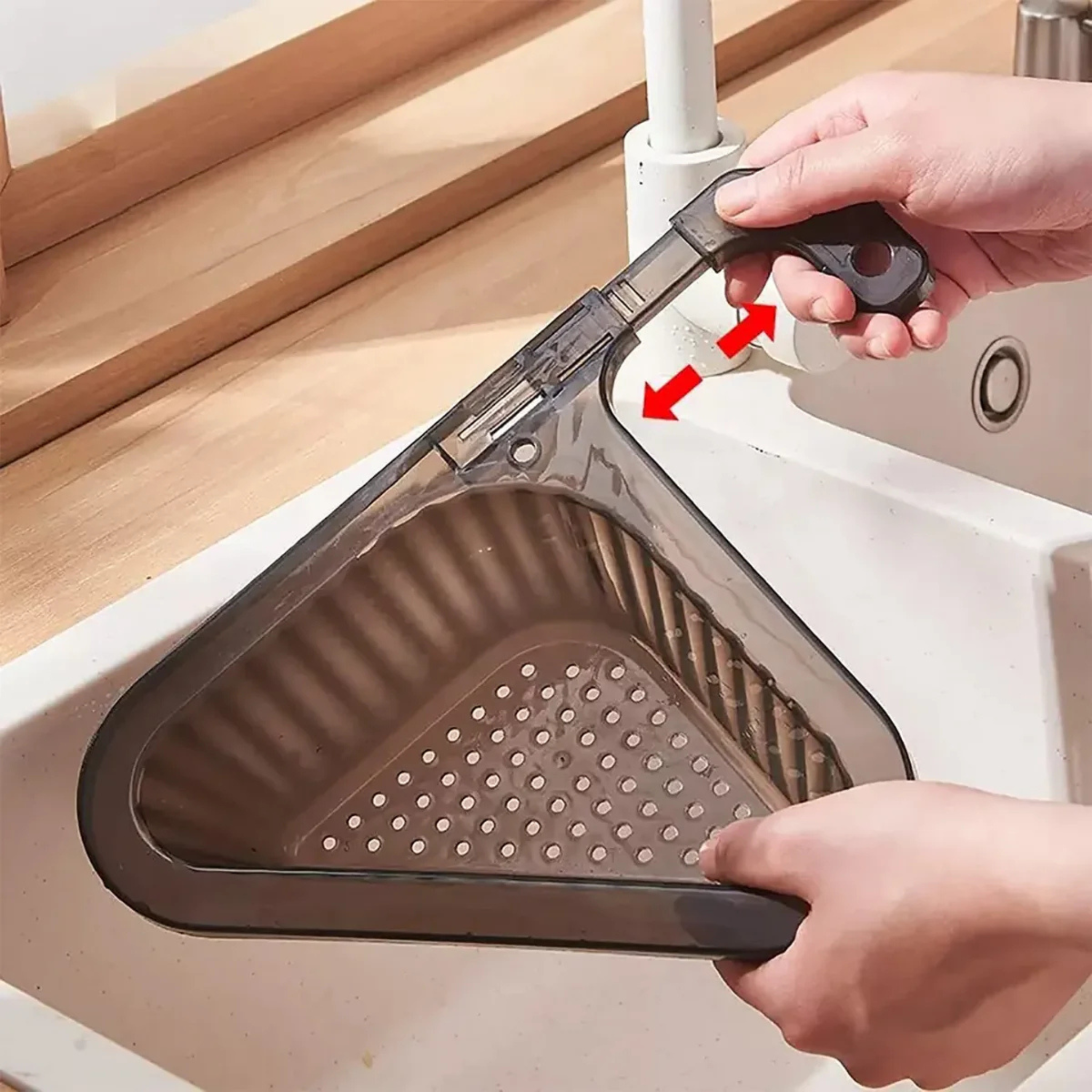 Telescopic Kitchen Sink Drain Basket, Hanging Strainer Rack Fruit Vegetable Washing Basket